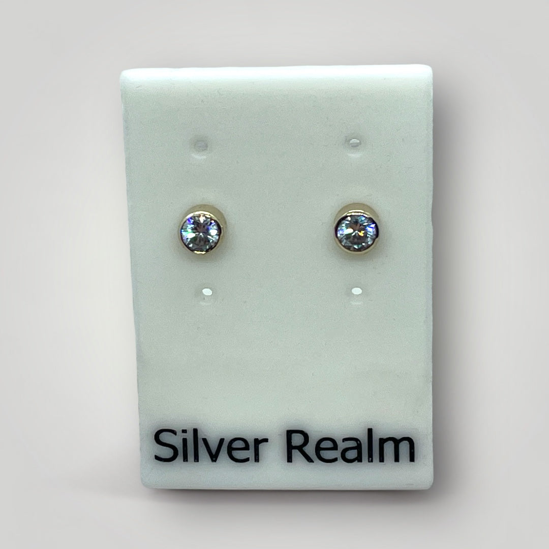 9ct gold cubic zirconia stud earrings