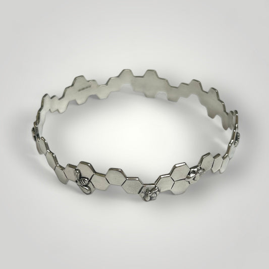 Bee Bangle in Sterling Silver