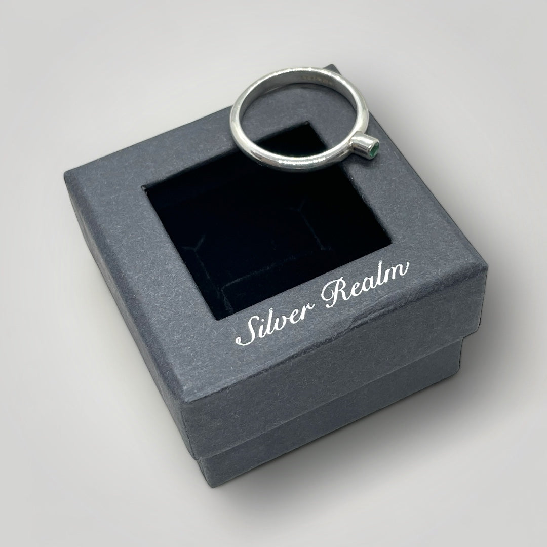 sterling silver emerald ring