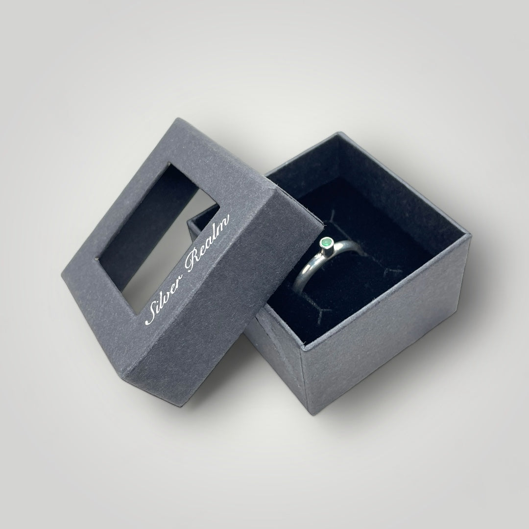 sterling silver emerald ring