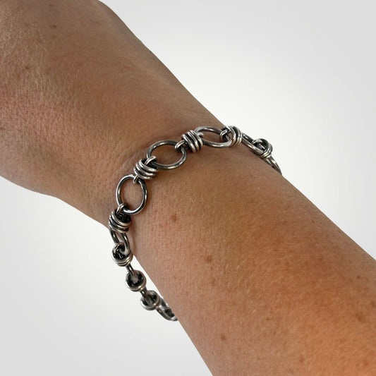 Handmade Sterling Silver Wrapped Link Bracelet