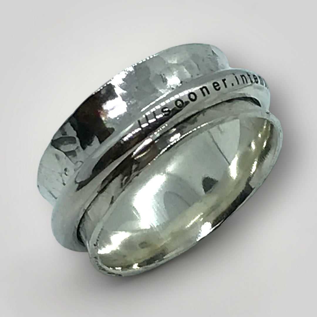 sterling silver what3words spinner ring