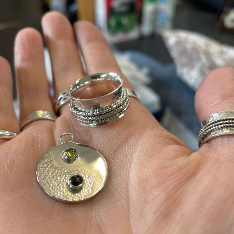 Handcrafted sterling silver birthstone jewellery in the Silver Realm workshop in Leicestershire
