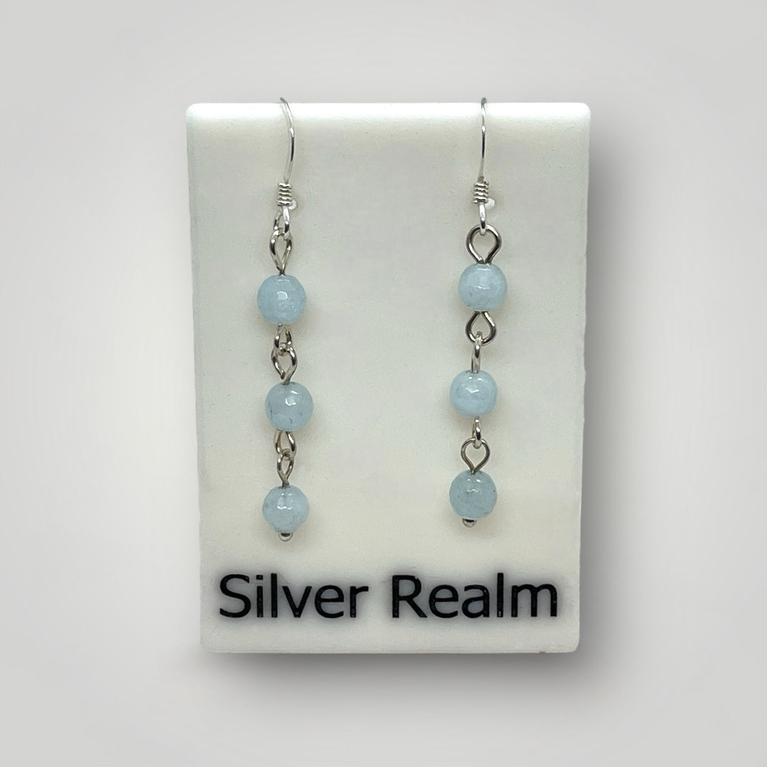 Aquamarine Earrings in Sterling Silver