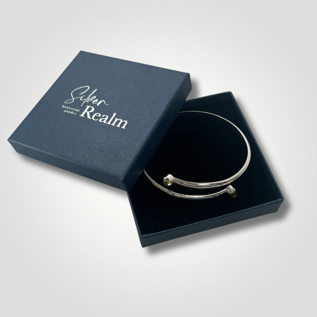 Sterling Silver Peridot Bangle