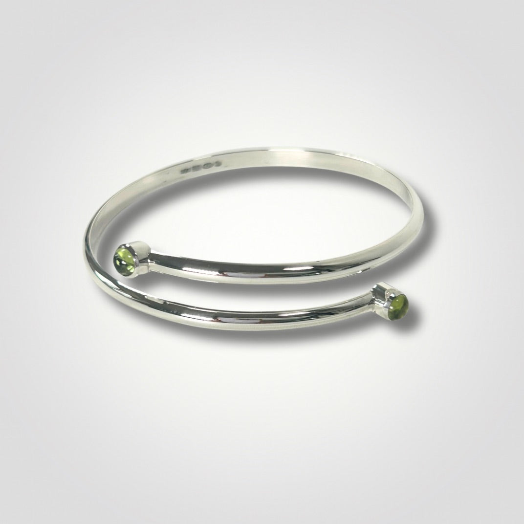 Sterling Silver Peridot Bangle