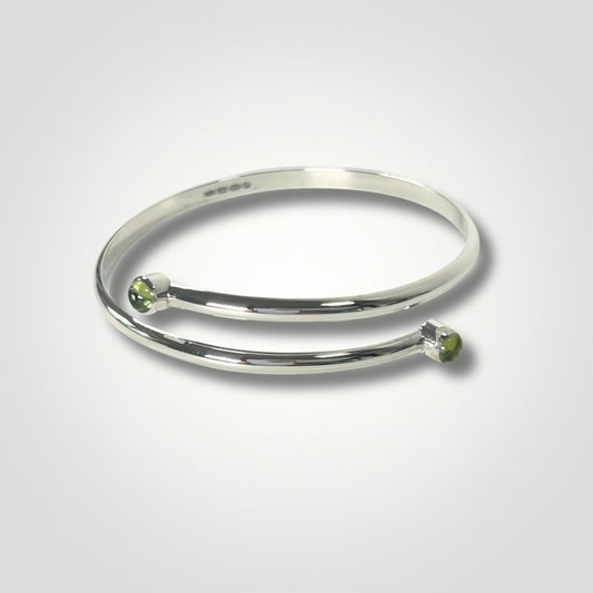 Sterling Silver Peridot Bangle