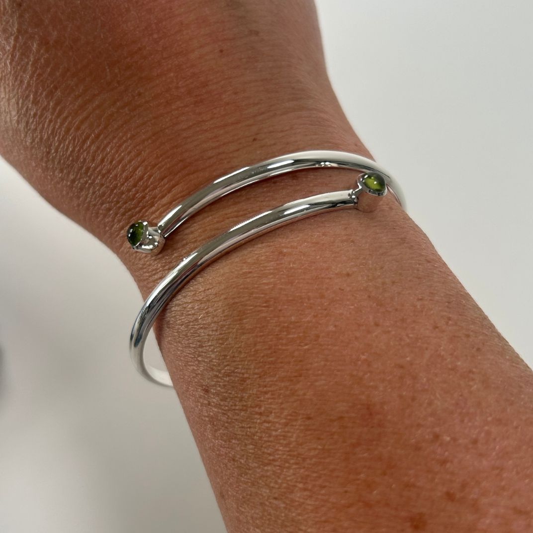 Sterling Silver Peridot Bangle