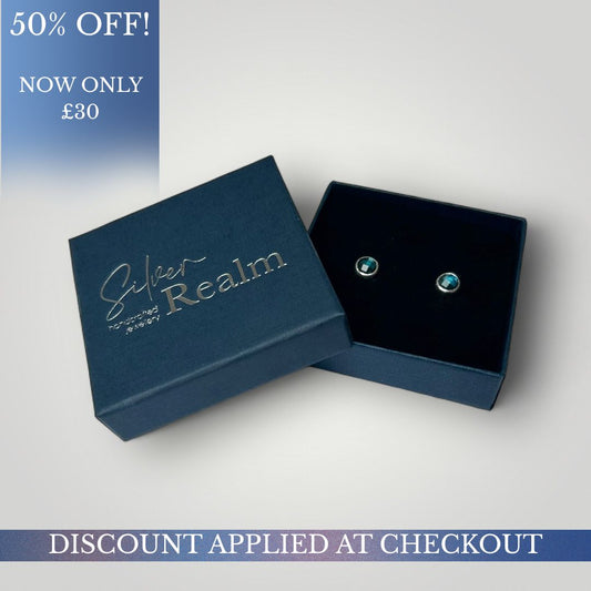 Blue Topaz and Sterling Silver Stud Earrings