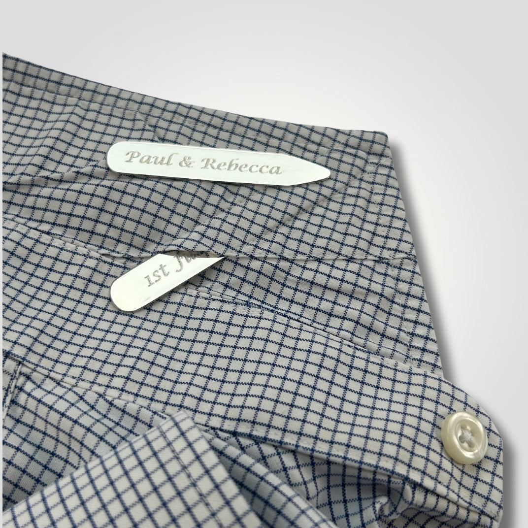 Personalised Sterling Silver Collar Stays | Handmade & Hallmarked in the UK