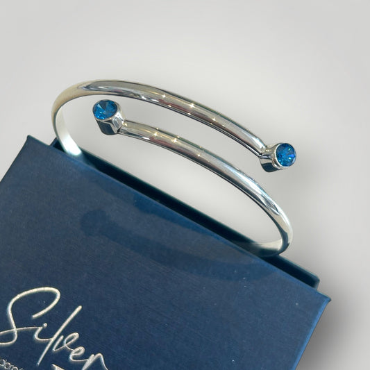 Handmade Sterling Silver Birthstone Bangle