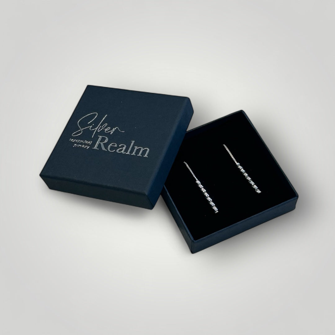 Handmade Twisted Sterling Silver Threader Earrings