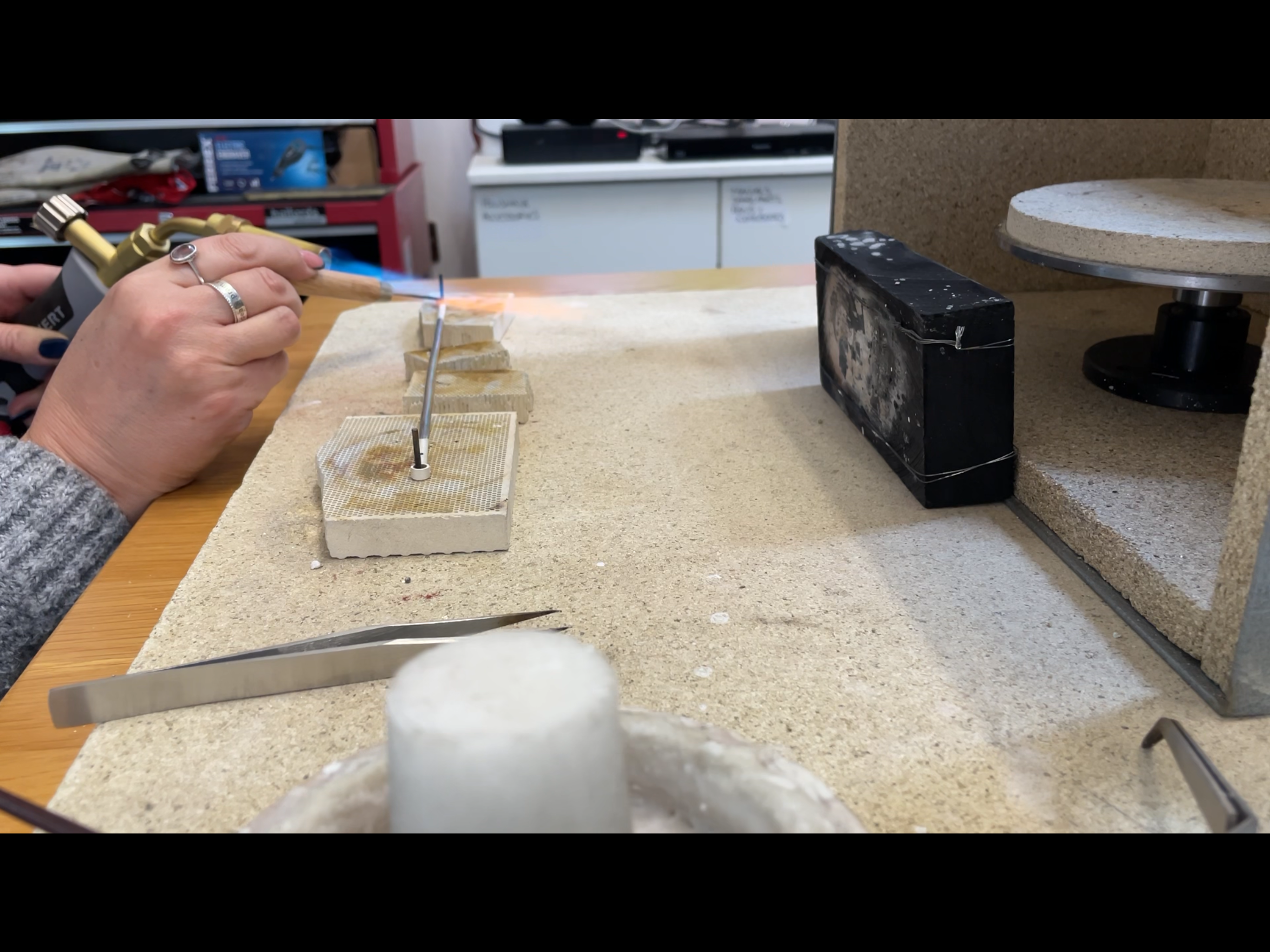 Hand fabrication of jewellery in Silver Realms workshop