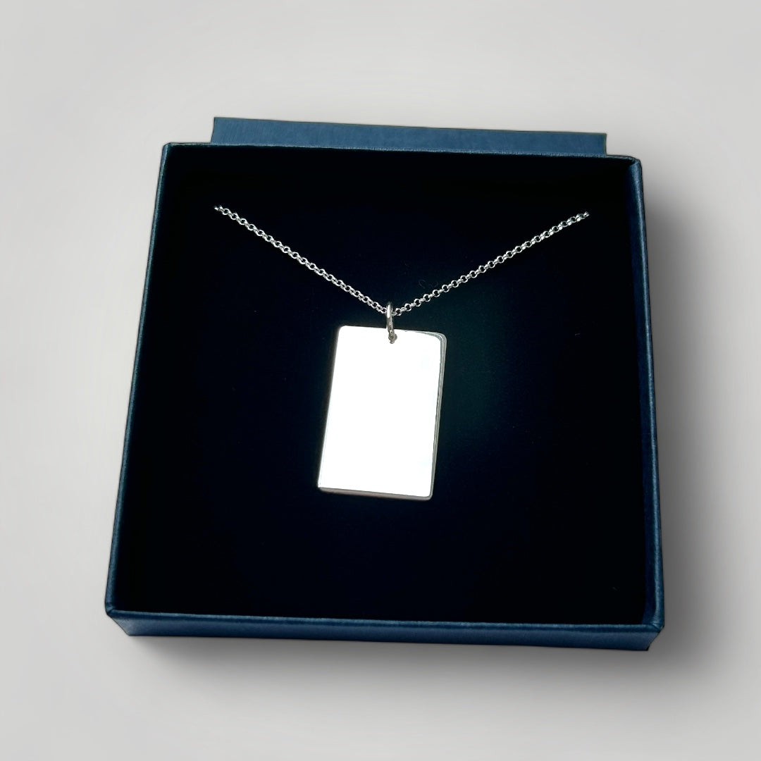 Personalised, keepsake, pendant necklace with your choice of engraved handwriting/drawing/text on front and reverse.