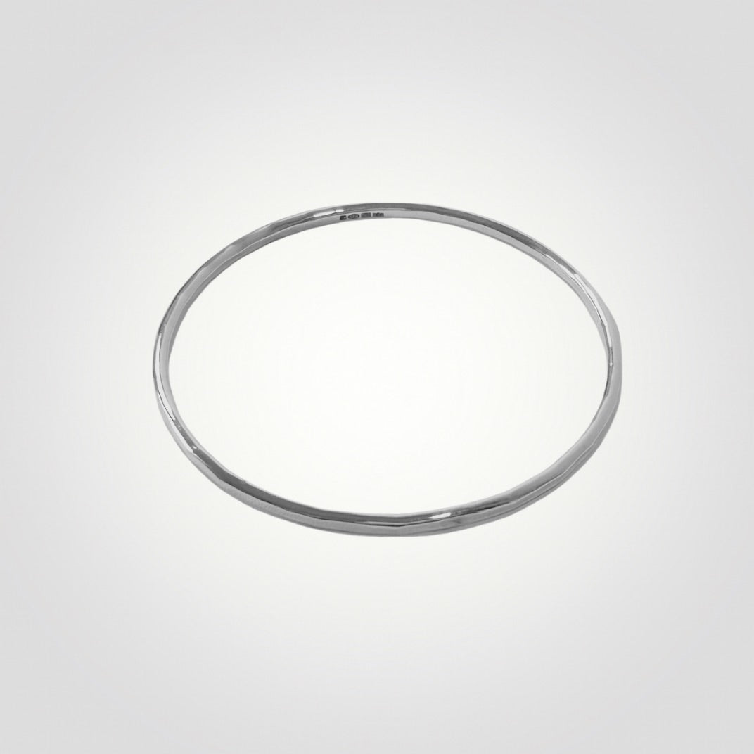 Faceted Silver Bangle