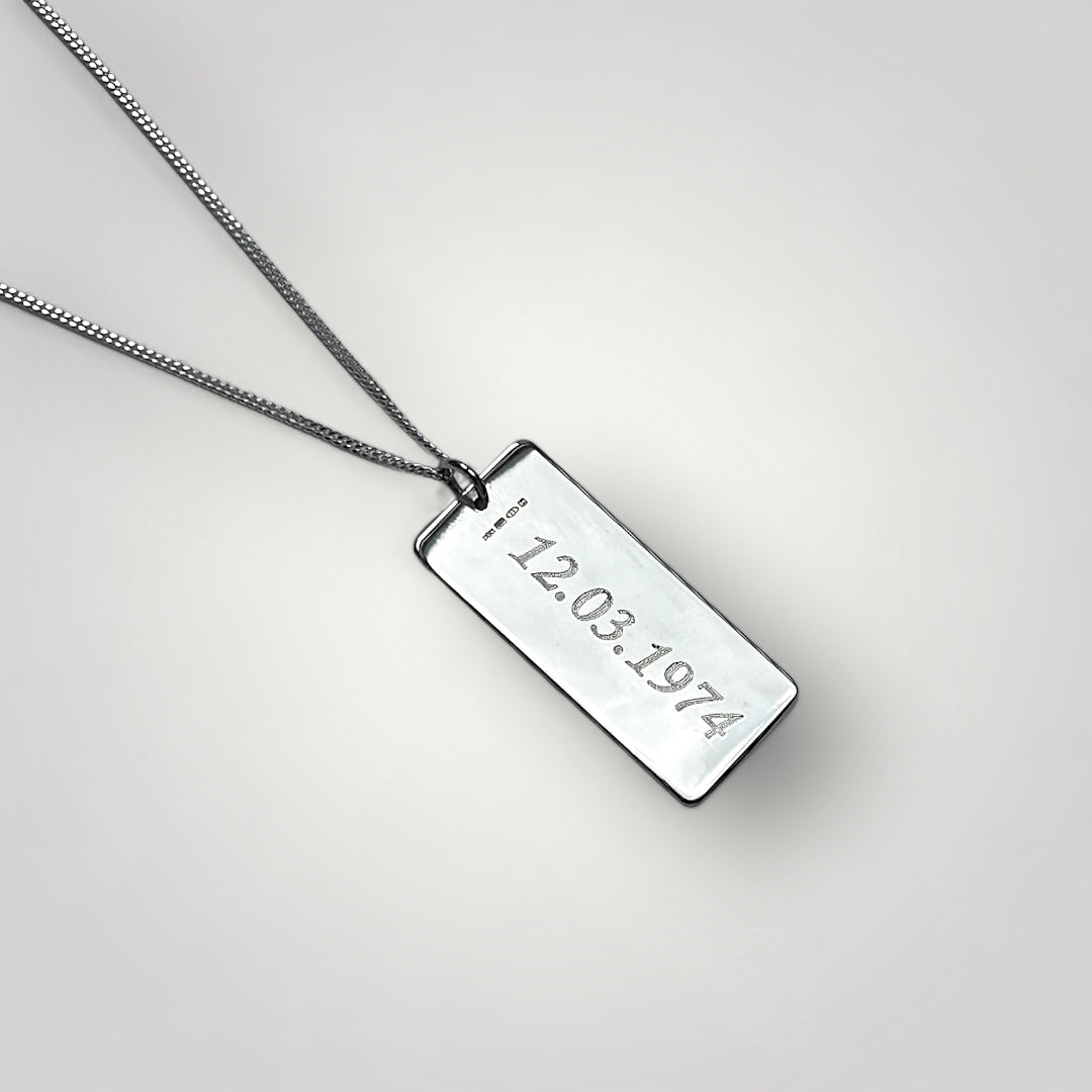 Sterling silver zodiac pendant necklace with engraved personalisation available on reverse of pendant.