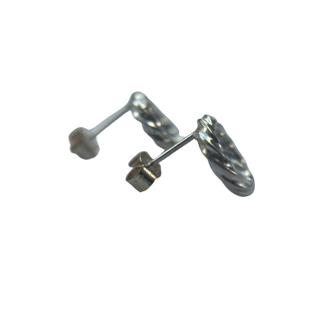 Handmade Mini Twisted Circle Earrings | Sterling Silver