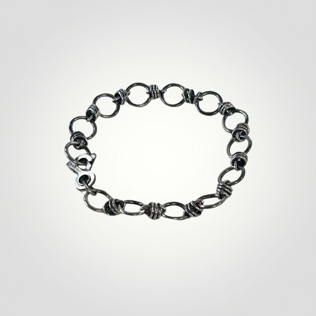Handmade Sterling Silver Wrapped Link Bracelet