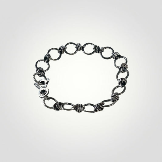 Handmade Sterling Silver Wrapped Link Bracelet